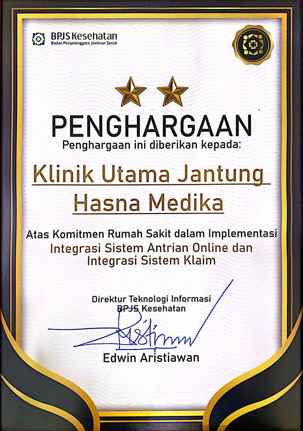 penghargaan bpjs rumah sakit jantung cirebon